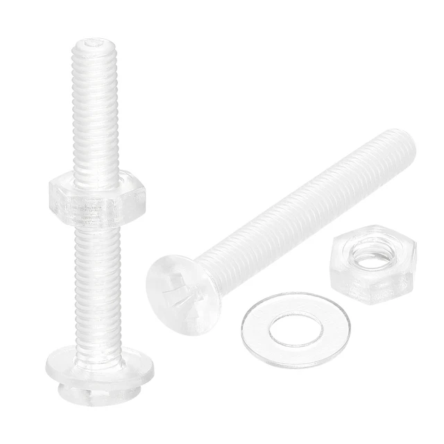 M3 x 25mm Plastica Phillips Macchina Viti con Dadi e Rondelle Piatte, 20 Set
