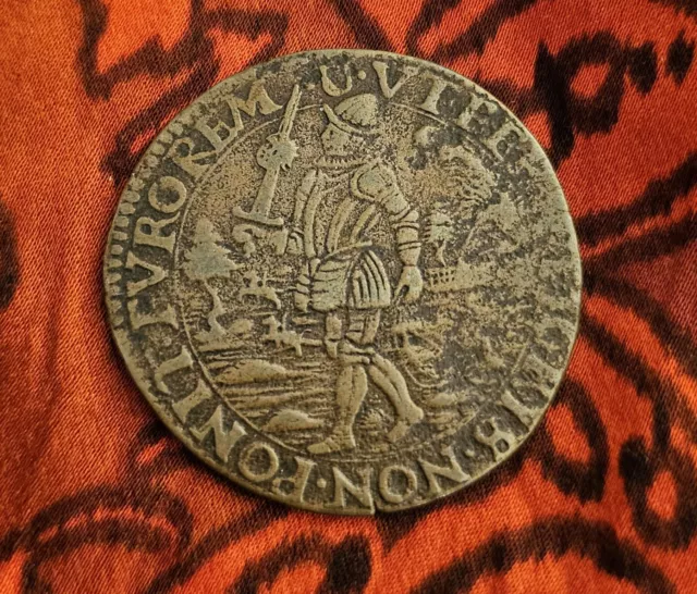 1598 Colonial Copper Medaevil "Honoring Shakespeares Masterpiece" HAMMERED Coin