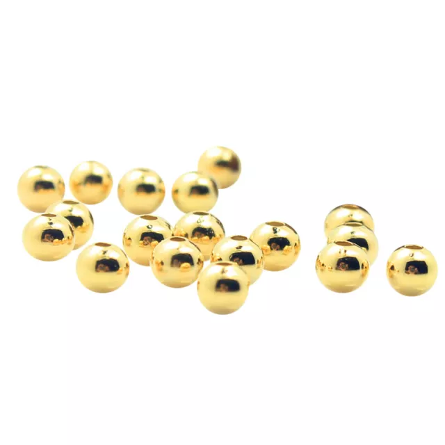 Gold Vermeil Genuine 925 Sterling Silver Round Seamless Spacer Beads 2mm 3mm
