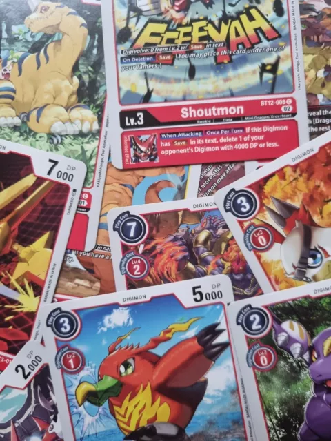 Digimon TCG Bundle - Red Common Cards X25 - Please read Description