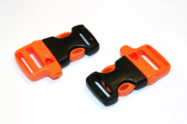2x ITW Nexus 20mm Side Release Buckle with built in Emergency Whistle, Rescue.