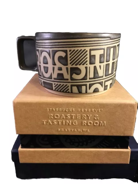 STARBUCKS RESERVE Roastery & Tasting Room Flip Flap Board Mug 10 Oz NIB RARE