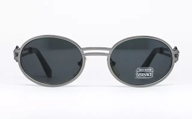 N.o.s. Vintage Sunglasses Occhiali Gianni Versace S54 948 Matte Gray Medusa Oval