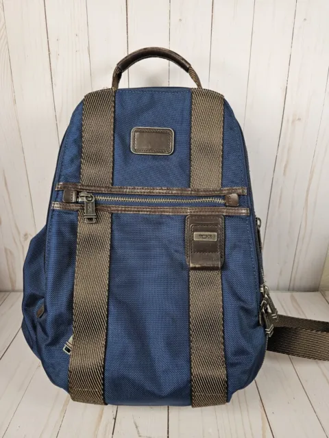 Tumi Alpha Bravo Greely Sling Men's Navy Backpack Nylon Used In Good Condition