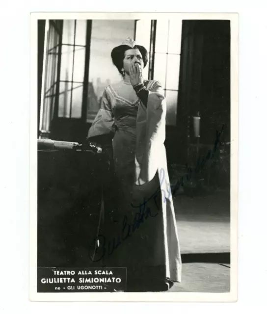 Giulietta Simionato Foto Autografata Cantante Lirica Mezzosoprano Teatro Scala