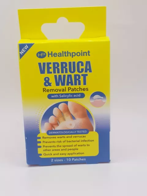 Verruca & Wart Removal Patches with Salicylic Acid(2 Sizes-10 Patc:) (B30 A.JE)