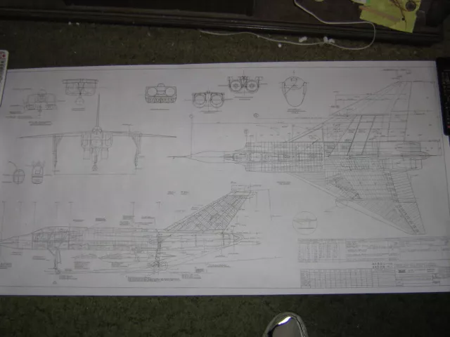 Avro CF-105 Arrow MK.1 - Avro Aircraft Areodynamic 3 Point View Blueprint