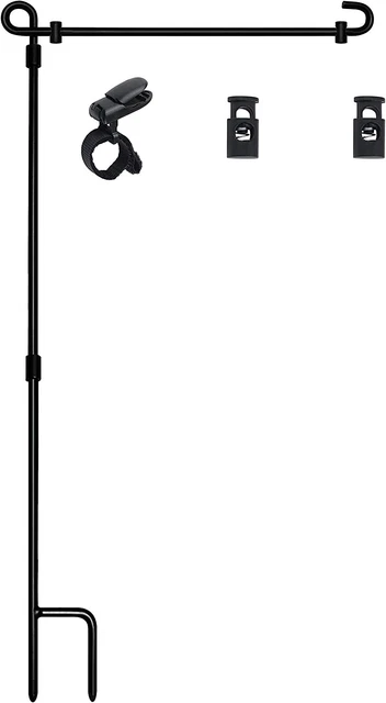 HOOSUN Garden Flag Stand, Premium Garden Flag Pole Holder Metal Powder-Coated We
