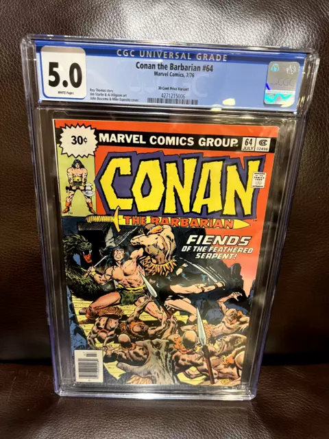 30 Cent Price Variant Conan #64 Cgc 5.0 Vg+/F- White Pg 7/76 Rare Huge Sale!