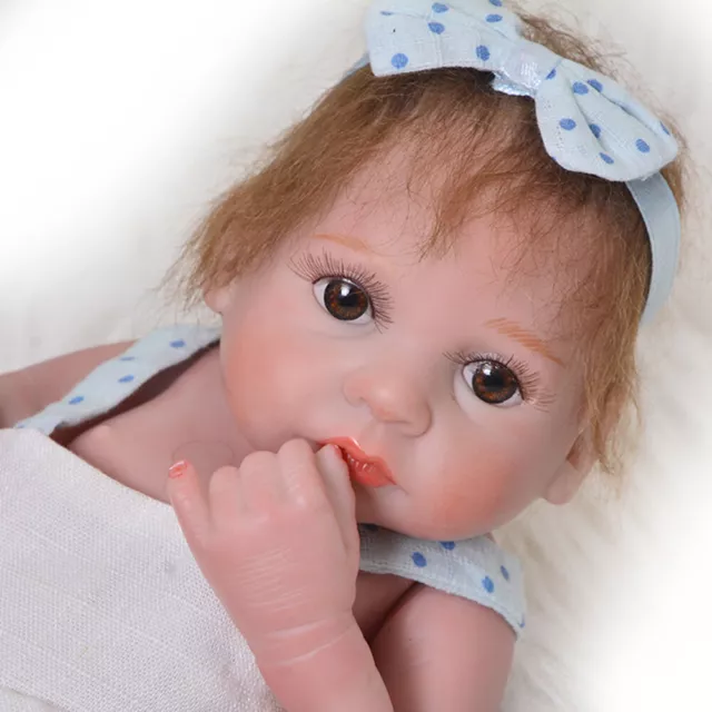26cm Mini Girl Doll Reborn Doll Toy Full Body Waterproof Rooted Hair Realistic