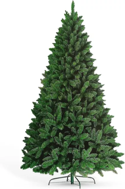 5Ft 6Ft Artificial Green Christmas Bushy Tree Traditional Xmas with Metal Stands