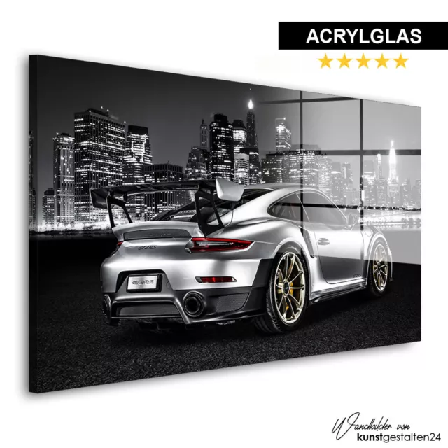 Acrylglasbild Porsche GT2 RS Wandbild Auto Bilder Wohnzimmer Büro Kunst Deko
