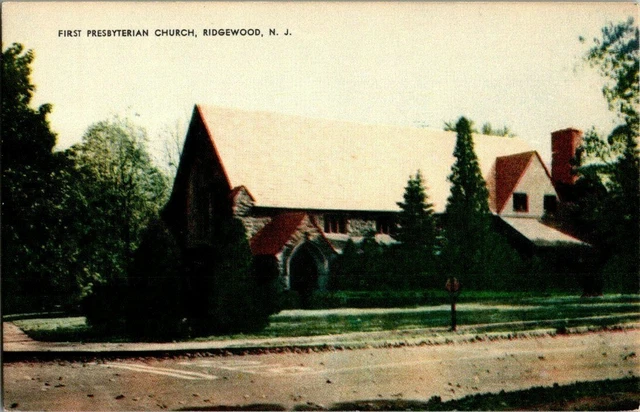 1930'S. Ridgewood, Nj. First Presbyterian Church. Postcard Upa20