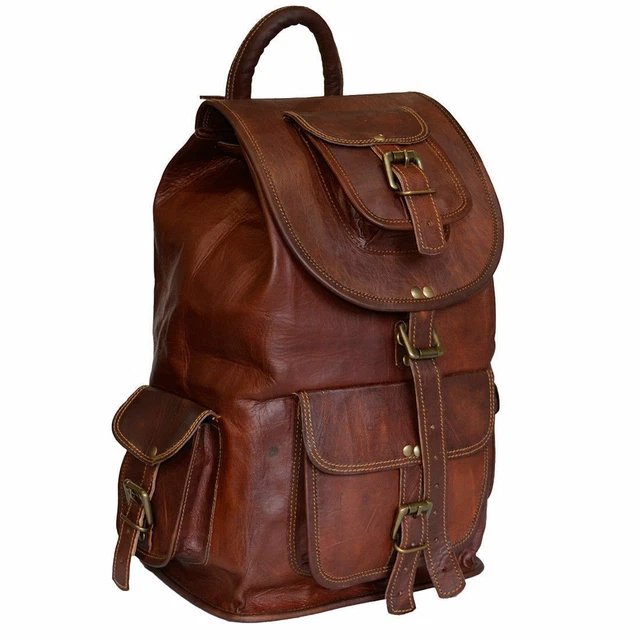 Zaino Borchie Eco Pelle Nero – Unisex, Vintage, Made In Italy, Tasche Multiple - 3