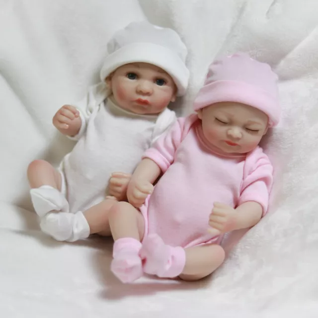 Handmade Twins Reborn Baby Dolls Realistic Full Body Vinyl Silicone Newborn Gift