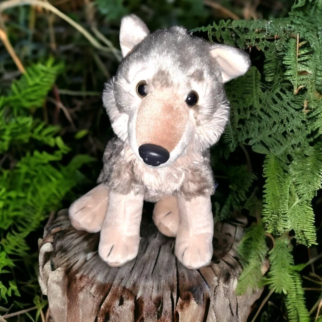 WILD REPUBLIC SITTING Timber Wolf Husky Dog Plush Stuffed Animal Toy 12