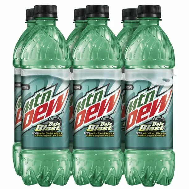 Mtn Dew Baja Blast 6 Bottles Pack 16.9 OZ Sealed Never Open EXP Aug 21