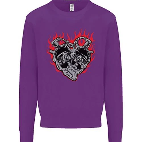 Felpa Maglione Moto Biker Heart Moto Moto da Uomo 10