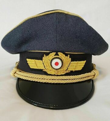 WW2 German Luftwaffe Airforce Generals Officers Peak Visor Costume Hat Cap Repro