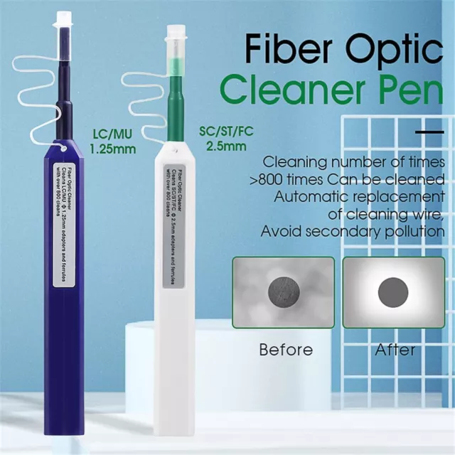 Pluma limpiadora de fibra óptica macho hembra 1,25 mm LC MU 2,5 mm SC FC ST