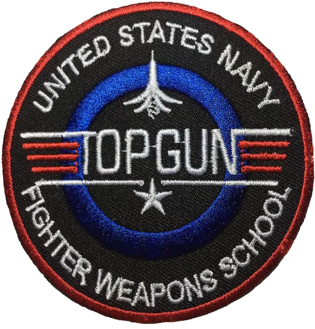 TOP GUN FIGHTER Navy Force Badge Symbol Costume Embroidered Sew Iron on ...