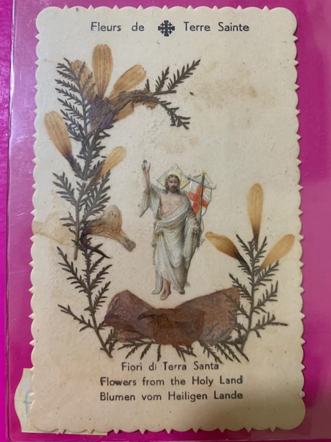 Santino Holy Card, Flowers From The Holy Land  - Rif. 11207