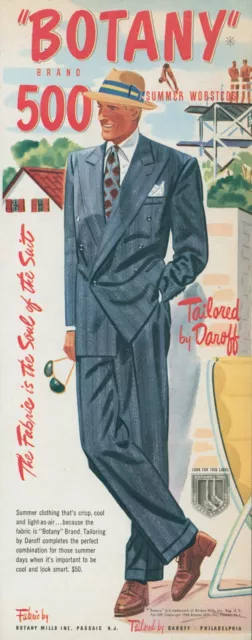 1948 Botany 500 Tailored By Daroff Diving Board Summer Suit Vintage Print Ad C4