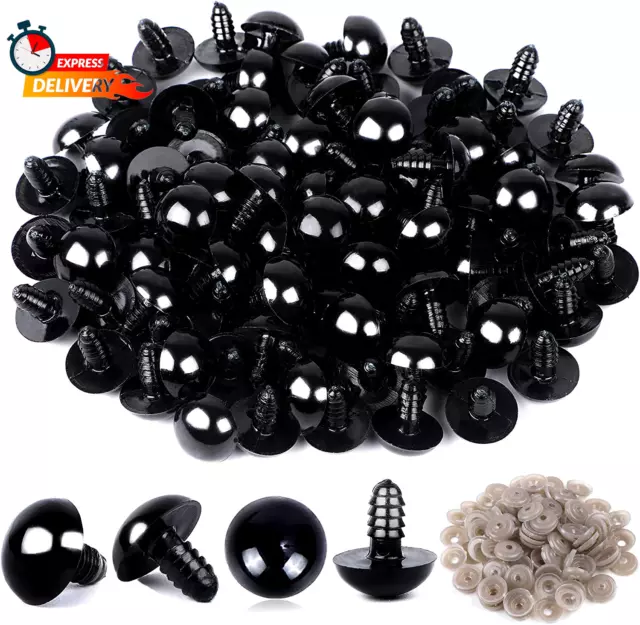 120PCS Plastic Safety Crochet Eyes Bulk with 120PCS Washers for Crochet Crafts (