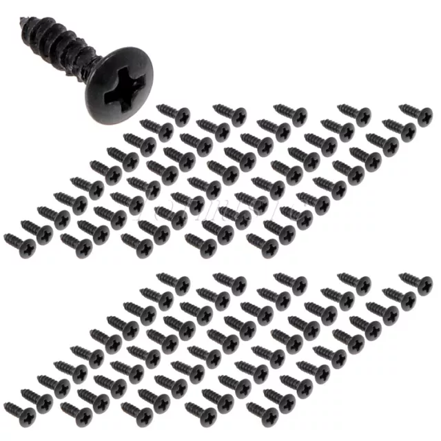 100 piezas tornillos de montaje para golpeador de guitarra negros tornillo para placa de arañazos para Strat Tele 2