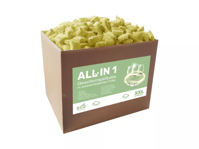 Spülmaschinentabs All in 1 Eco Friendly wasserlösliche Folie 5 kg Geschirrtabs