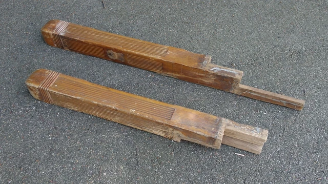 Pair Antique Ornate Hand Made Wooden Columns Newel Posts Architectural Salvage 6