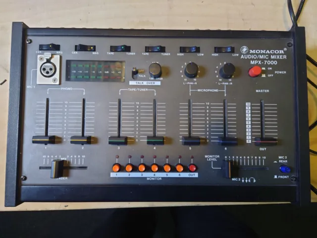 Monacor MPX-7000, Audio/Mic Mixer, DJ Mixer, Analog, Vintage