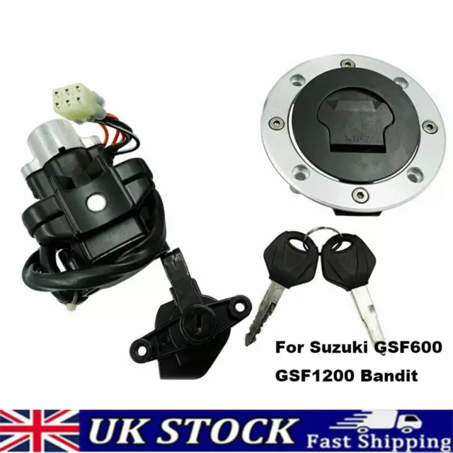 Ignition Switch Lock+Fuel Gas Cap 2 Keys Set For Suzuki GSF600 GSF1200 Bandit UK