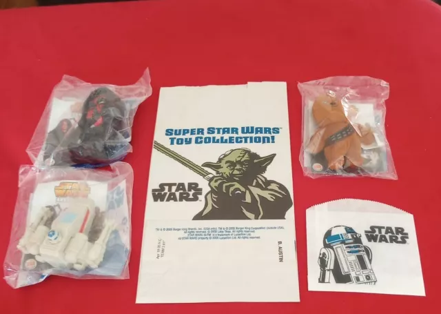 Burger King - Star Wars Episode III Toys- Empty Kid's Meal Bag - 2005 Lot of 5