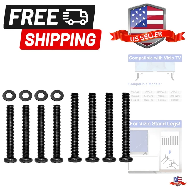 Replacement Screws For Vizio V505-J09 (V505J09) TV Stand / Legs – Set Of 4, Black