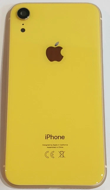 iPhone XR Akkudeckel mit Mittelrahmen Backcover Rückseite aus Glas Gelb Yellow