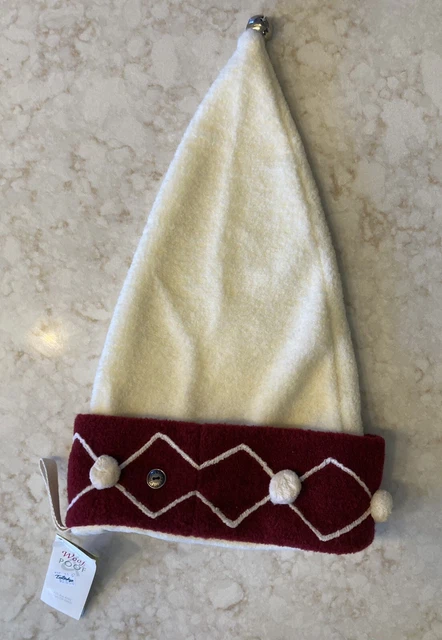 WOOF & POOF 2001 Christmas Stocking Red Santa Hat White w/Red Cuff NWT WOOF & POOF 2001 Christmas Stocking Red Santa Hat White w/Red Cuff NWT