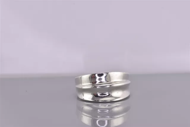 Taxco Sterling Silver 11mm Solid Ripple Wedged Band Ring Mex 8g 925 Sz: 8