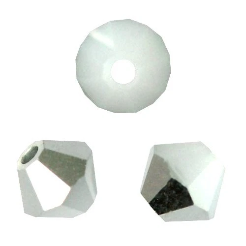 20 Perles Toupies 4mm cristal Swarovski - WHITE ALABASTER CAL