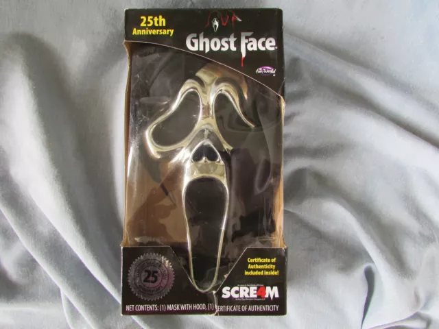 Scream Ghostface 25th Anniversary Fun World Limited Silver Edition Chrome Mask