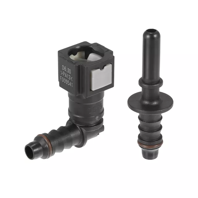 Da 6,3mm SAE a 8mm 90 Grado Carburante Tubo Rapido Sgancio Connettore 2pz