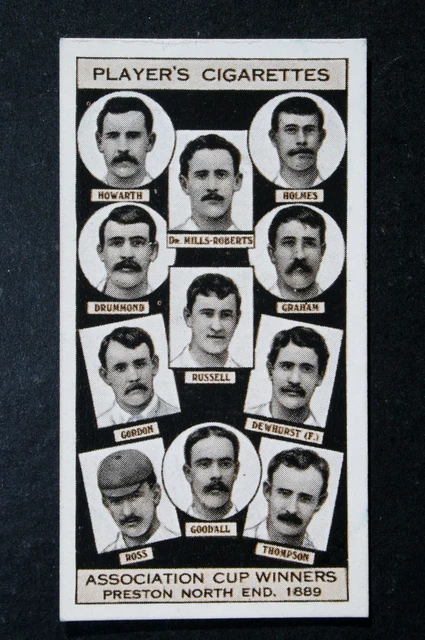 Preston North End 1889 FA Cup Team Vintage 1930er Fotokarte OC28