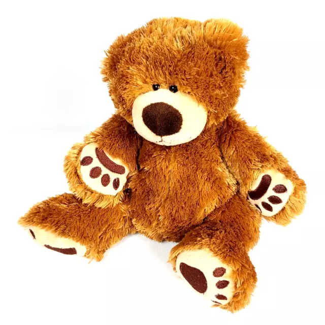 First & Main 12" Plush Pot Belly Teddy Bear "Elliot" Floppy Stuffed Animal Brown