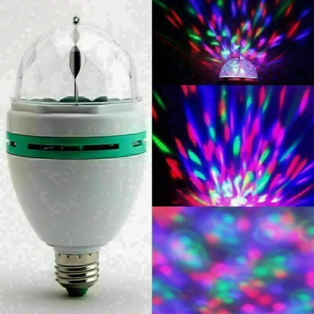 Clearance E27 RGB Led Crystal Magic Stage Light Rotating Party DJ Bar Bulb 220V