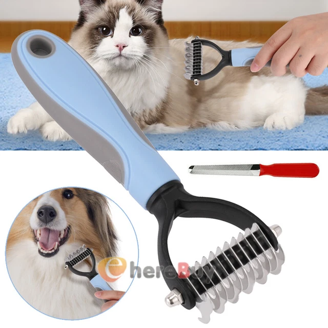 2side Dog Brush for Shedding Dematting Pet Grooming Cat Hair Undercoat Rake Comb