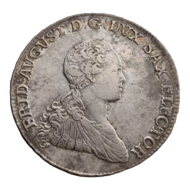 1765 Saxony-Albertine 2/3 Thaler Taler German States Silver Coin Fredrick III 5C