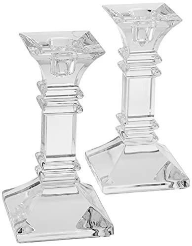 Marquis By Waterford Treviso Collection 6" Candle Sticks, 6", Clear Crystalline