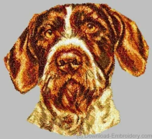 Embroidered Short-Sleeved T-Shirt - German Wirehaired Pointer DLE1543