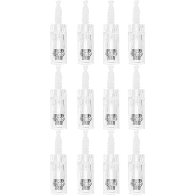 12 piezas Cartuchos de microagujas Pluma Microagujas Repuesto Pluma Cabeza Cara Pluma