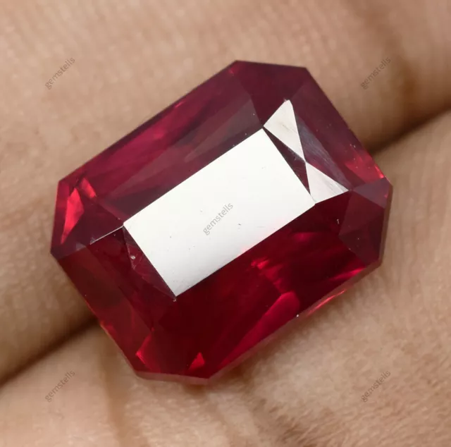 Extremely Rare NATURAL Red RUBY Emerald Shape 10.90 Ct CERTIFIED Loose Gemstone 3